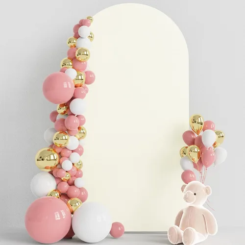 Vista 26 de Wokceer Cubierta de telón de fondo de arco de boda de 5 pies de elastano, ajustada, color blanco, cubierta de arco de boda con parte superior