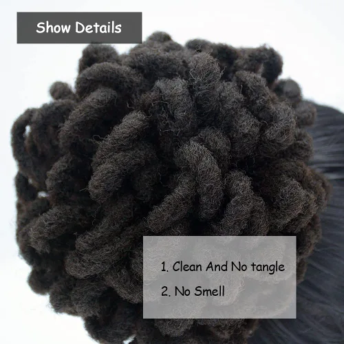 Vista 5 de Yinmei Baibian - Coleta de cabello rizado con cordón, coleta afro con nu locs, trenzas, coleta sintética con clip para extensiones de cabello para 2#