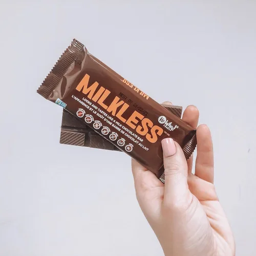 Vista 4 de Vegano, sin gluten, sin nueces Barras de chocolate sin leche (paquete de 4) Sin lácteos, sin soja, sin sésamo Snacks aptos para alérgicos