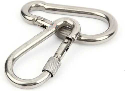 Vista 4 de Xindejia 5 Pack-2.75 Inch 304 Stainless Steel Silver Spring Hook Buckle,Clip Carabiner,Keychain, Snap, Link, Keyring,Dog Chain Belt Buckle