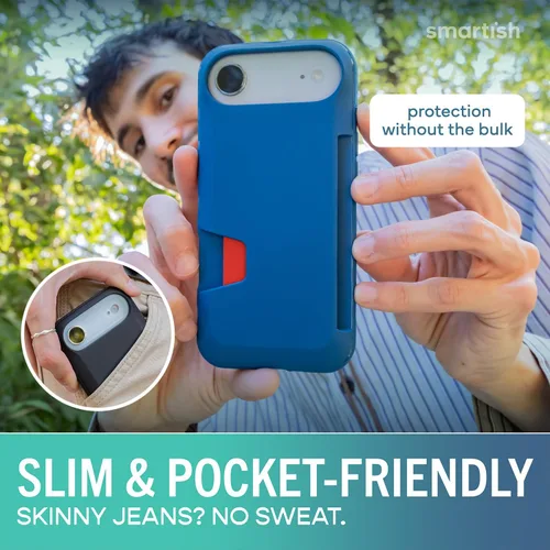 Vista 4 de Smartish® Funda tipo cartera para iPhone Air Vol. 1 [delgada + protectora] Soporte para tarjeta de crédito – Funda de ranura oculta para tarjetas