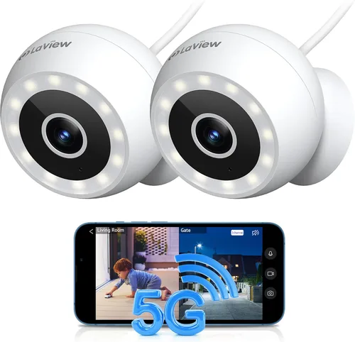 Vista 11 de LaView Cámaras de seguridad 4K de 8MP con cable para exteriores e interiores, IP65, Sensor Starlight y visión nocturna de 100 pies, detección