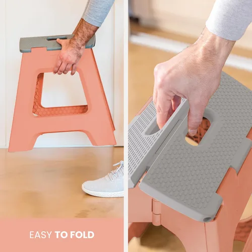 Vista 206 de Vigar Taburete compacto plegable, taburetes de 10-1/2 pulgadas para adultos de hasta 330 libras, taburete ligero, taburete plegable antideslizante