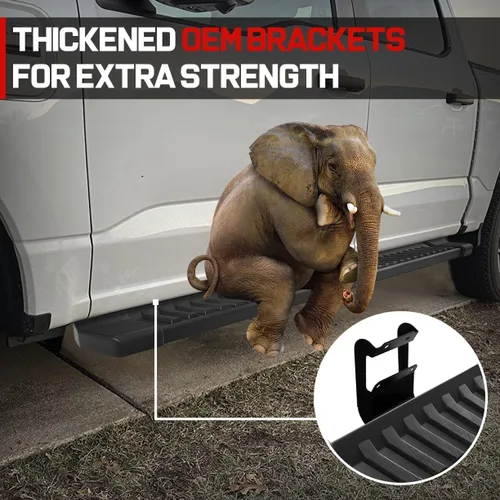 Vista 6 de COMNOVA Estribos Compatibles con Ford F-150 Crew Cab 2004-2014 (4 puertas de tamaño completo), diseño de almohadilla de paso de 6 pulgadas, barras