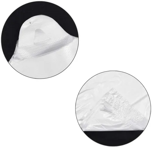 Vista 3 de Bolsas para camisetas de plástico con asas para mercancía y supermercado, bolsas de plástico para negocio, 12 x 20 pulgadas (blanco, 100 unidades)