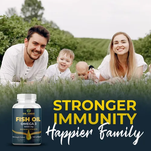 Vista 6 de Aceite de pescado Omega 3, sin eructos a pescado, 150 cápsulas blandas, sin OMG, fabricado en los Estados Unidos