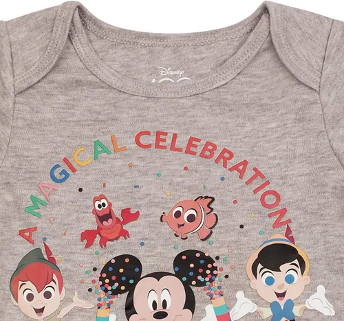 Vista 8 de Disney 100th Anniversary Boys 3 Pack Bodysuits for Newborn and Infant RedBlueGrey