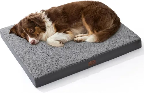 Vista 15 de Bedsure - Cama grande para perros para jaula - Camas planas y cómodas para mascotas con funda extraíble y lavable, alfombrilla ortopédica de espuma