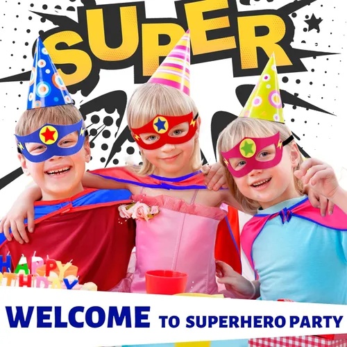Vista 7 de iROLEWIN Capas y máscaras de superhéroes de estrellas para niños, capas de superhéroes a granel, paquete de 12 disfraces para niños pequeños