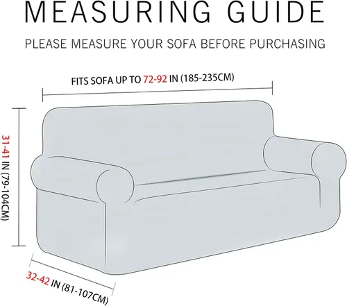 Vista 4 de Funda de sofá de 3 plazas, tela jacquard de poliéster y elastano, elástica, para hotel, hotel, hotel, resort, alquiler y uso comercial, se adapta a