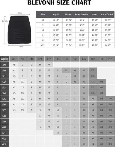 Vista 5 de BLEVONH Liner Non-Slip Belt Golf Skorts Skirts for Women with Pocket XS-2XL