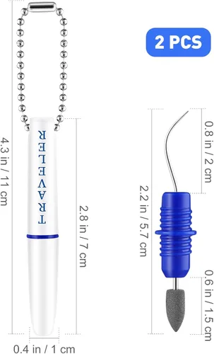 Vista 7 de Herramienta para quitar placas de dientes de viaje, 1 juego de mini placas de viaje, gancho de tártaro, herramienta de limpieza de higiene