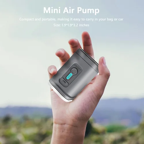 Vista 4 de ICEKATI - Bomba de aire portátil para inflables, mini bomba de desinflado eléctrica recargable con luz de campamento para flotadores de piscina