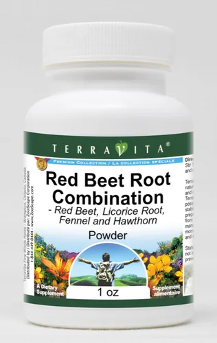 Polvo combinado de raíz de remolacha roja, raíz de regaliz, hinojo y espino (1 oz, ZIN: 513690)