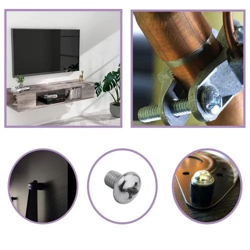 Vista 8 de MroMax 30 tornillos de máquina Phillips de cabeza plana M2 x 0.197 in, acero inoxidable 304 18-8, rosca completa, tornillos de cabeza cruzada gris