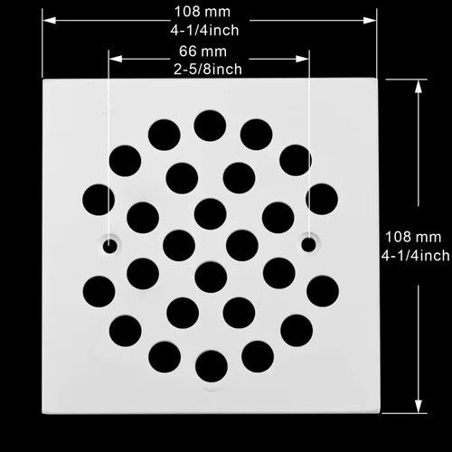 Vista 2 de Cubierta cuadrada de drenaje de ducha atornillada de 4-1/4 pulgadas, rejilla cuadrada de repuesto, níquel cepillado, oro cepillado, bronce aceitado