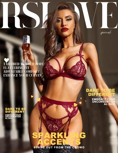 Vista 2 de RSLOVE - Conjunto de lencería para mujer con cinturón de liguero, 3 piezas de encaje de peluche, sexi y ajustado