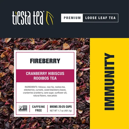 Vista 3 de Tiesta Tea - Fireberry, té rooibos de arándano de hoja suelta, descafeinado, bolsa de 1.7 onzas - 25 tazas y manzanilla lavanda, té de hierbas