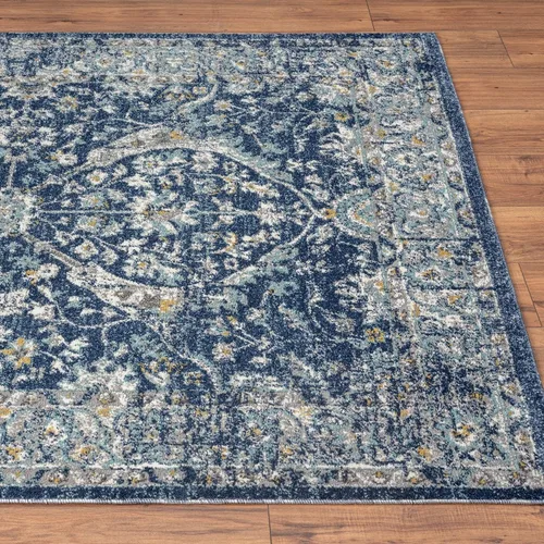 Vista 3 de LUXE WEAVERS Euston Collection 8060 - Alfombra oriental moderna de 5 x 7 pulgadas, color azul