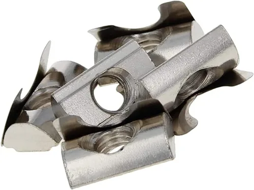 Vista 6 de Aicosineg 12 piezas de acero al carbono M3 T tuerca rollo bola elástica tuercas enrollables en resorte adecuado para 2020 serie T perfil de Plateado