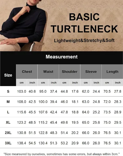 Vista 6 de Ekouaer Camisas de manga larga con cuello alto falso para hombre, suéter térmico ligero
