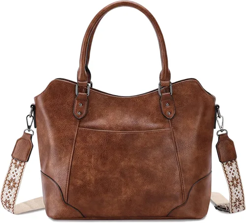 RAVUO Bolso Hobo para mujer, bolso de mano de cuero vegano con asa superior, bolso de hombro elegante para mujer, bolso cruzado con correa de