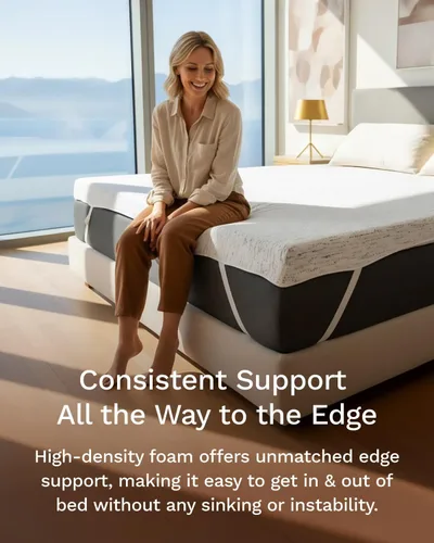Vista 5 de ViscoSoft Cubrecolchón de espuma viscoelástica de 3 pulgadas, tamaño King, alta densidad, con infusión de gel y ventilado, con funda de bambú suave