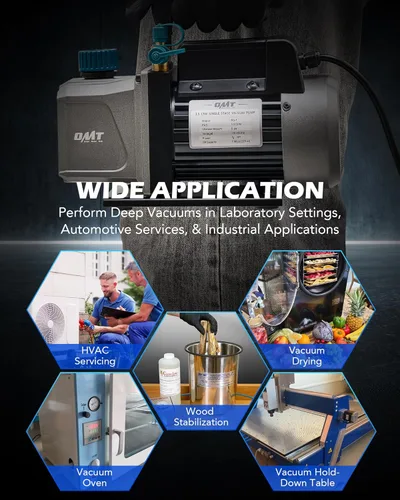 Vista 6 de Orion Motor Tech Bomba de Vacío, 3.5 cfm 1/4 hp Bomba de Vacío HVAC de Una Sola Etapa para R12 R22 R134a R410a R502, Kit de Bomba de Vacío de CA