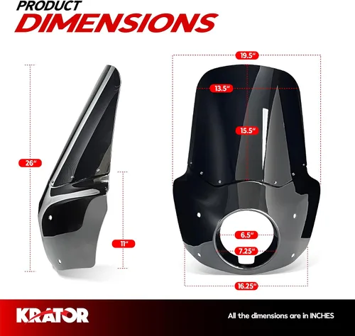 Vista 9 de Kit completo de parabrisas y carenado de motocicleta, parabrisas Road Warrior, compatible con Harley Davidson Dyna y Softail, accesorios