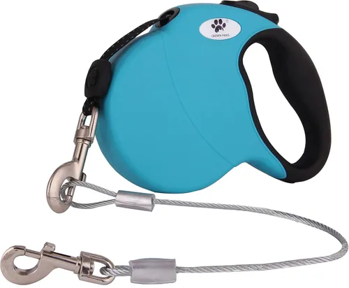 Vista 14 de Correa retráctil de 16 pies para perros de raza grande de hasta 110 libras con cuerdas de alambre extensor desmontables a prueba de mordidas