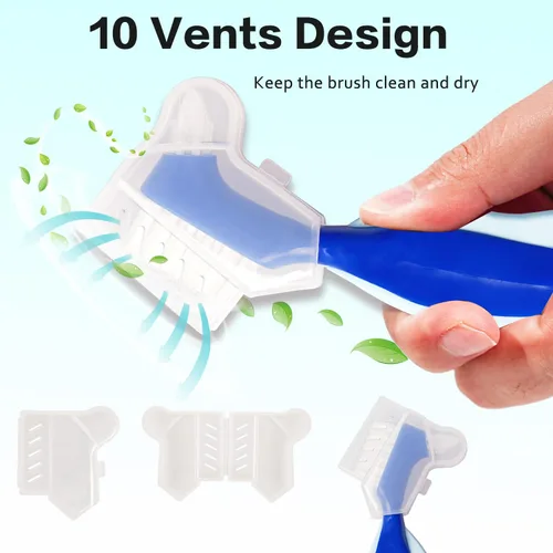 Vista 8 de Caja de baño para prótesis dentales, vasos de prótesis a prueba de fugas para remojar dentaduras completas y parciales, retenedores, apto