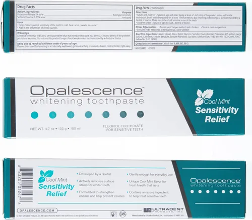 Vista 8 de Opalescence Pasta de dientes blanqueadora para dientes sensibles (1 paquete) - Cuidado bucal, sabor menta, sin gluten - TP-5167-1