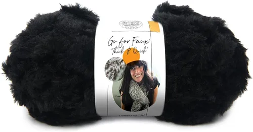 Vista 10 de Lion Brand Yarn (1 madeja) Go for Faux Thick & Quick hilo voluminoso, Baked Alaska