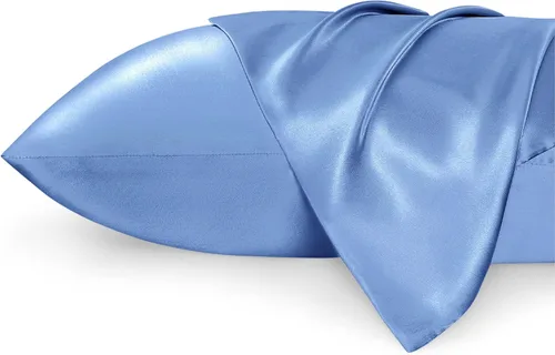 Vista 61 de Bedsure Paquete de 2 fundas de almohada de satén similares a las fundas de almohada de seda tamaño estándar, funda de almohada para mujeres que
