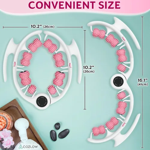 Vista 5 de COZLOW Rodillo de masaje para celulitis, azul, masajeador anticelulítico con asas de rodillo desmontables para muslos, piernas y glúteos