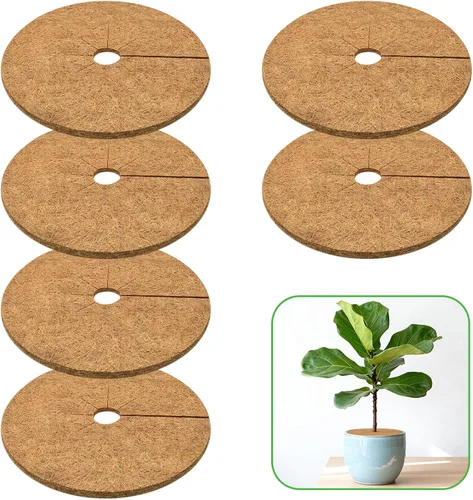Vista 14 de ZeeDix Paquete de 3 anillos de mantillo de fibra de coco, 11.8 pulgadas de fibra de coco, tapete de mantillo de árbol de coco 100% natural