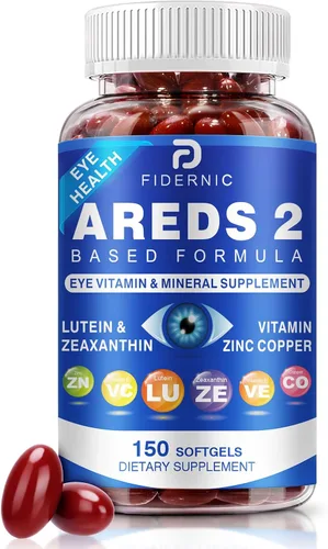 Suplemento de vitaminas y minerales para ojos AREDS 2 — Suplemento de luteína y zeaxantina, vitamina C y E, zinc y cobre para protección contra la