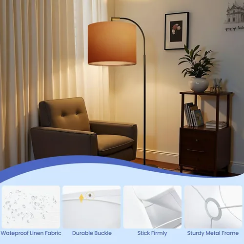 Vista 5 de Lamp shades for Table Lamps Boho Abstract Terracotta Orange Texture Foliage Light Shade Subtle Medium Drum Lamp Shades 13''W x 10''H Replacement