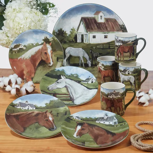 Vista 7 de Certified International York Stables - Platos para canapé, almuerzo, aperitivo, 6 pulgadas, juego de 4 diseños surtidos