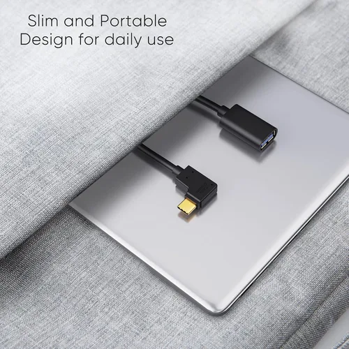 Vista 7 de CableCreation Adaptador USB C a USB hembra de 90 grados, cable USB C OTG, tipo C a USB A, conector hembra compatible con MacBook Pro Air, iPad