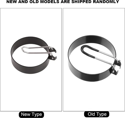 Vista 8 de 2 Pcs Stainless Steel Egg Rings for Frying,Round Egg Ring Non Stick Fried Eggs Mold Shaper Frying Egg Pancake Mold Ring with Silicone Handle for