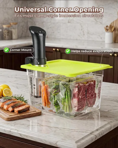 Vista 5 de EVERIE Recipiente Sous Vide con Tapa de Silicona Universal Compatible con Todos los Modelos de Anova, Anova Nano, Chefsteps Joule, Instant Pot, Olla