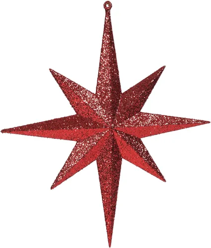 Vista 10 de Vickerman Adorno de Navidad de estrella de Belén con purpurina iridiscente negra de 8 pulgadas, 4 por caja