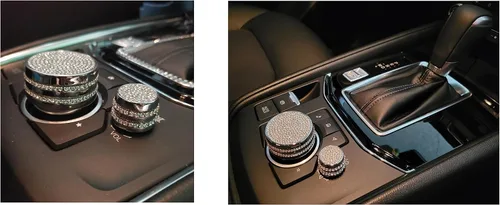 Vista 5 de Bling Media Control - Pomo de volumen brillante para Mazda 3 (2017-2018) Mazda 6 (2016-2021) Mazda CX-3 (2019-2021) Mazda CX-5 (2016-2021) Mazda