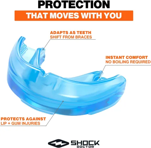 Vista 3 de Shock Doctor - Férula dental para rugby con tirantes y sin tirantes, Adulto