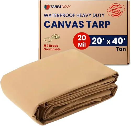 Vista 23 de Tarps Now - Lona de Canvas Impermeable de 5 x 7 pies 20 MIL Grado Comercial, Trabajo Pesado, Resistente al Desgarro, Ojales de Latón