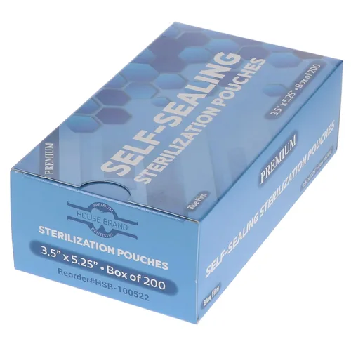 Vista 25 de HSB 100520 - Bolsas de esterilización autosellantes, papel/película, azul, 2.25" x 5", triple sellado y procesado térmicamente, herméticas