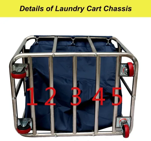 Vista 4 de Easyars Carrito de lavandería grande con ruedas, cesta de almacenamiento con ruedas de alta resistencia, camión de carga de 330 libras para hoteles