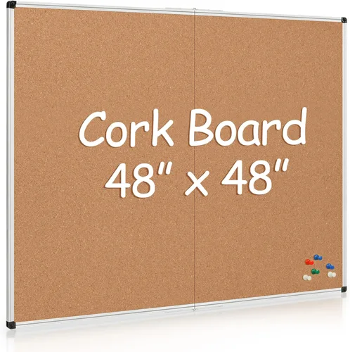 Vista 10 de Board2by Paquete de 2 tableros de anuncios de corcho de 20 x 30 pulgadas, tablero de corcho con marco de aluminio plateado, tablero de oficina
