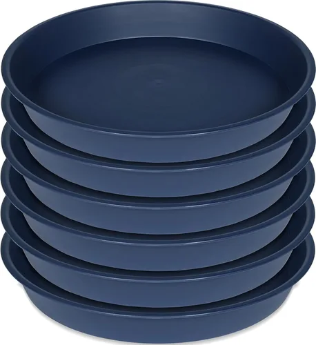 Vista 11 de Paquete 2 platos 14 pulgadas para plantas, resistentes, bandejas redondas de plástico para macetas, para agua, interiores, bandeja de goteo